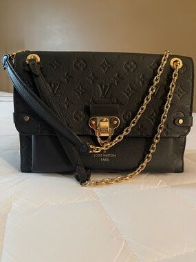 Louis Vuitton Black Monogram Gold-Chain Shoulder Bag